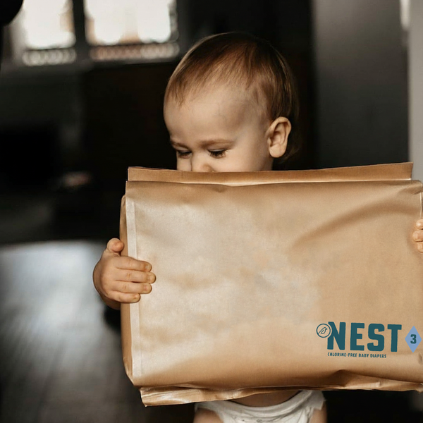 Nest diapers use safe, gentle materials for both diapers and packaging, keeping your baby comfortable while protecting delicate skin